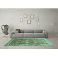 thumbnail image 3 of Ahgly Company Indoor Square Abstract Turquoise Blue Modern Area Rugs, 7' Square, 3 of 4