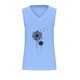 thumbnail image 4 of Fiudx Ofertas Relámpago Camiseta con Botones y Cuello Redondo de Manga Corta con Estampado Pequeño Informal y de Lino para Mujer, 4 of 4