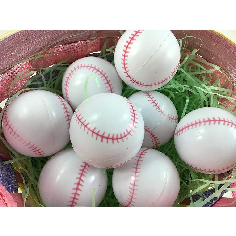 Easter Decorations Fillable Eggs Set of 6 Sports Eggs (Baseball