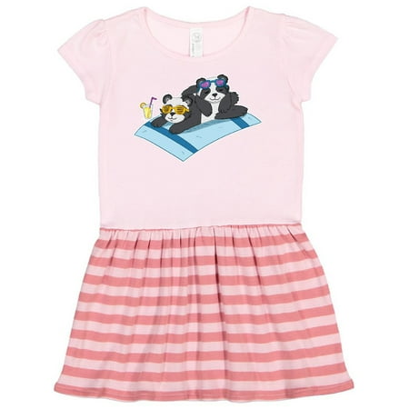 

Inktastic Cute Baby Pandas Sunbathing Gift Toddler Girl Dress