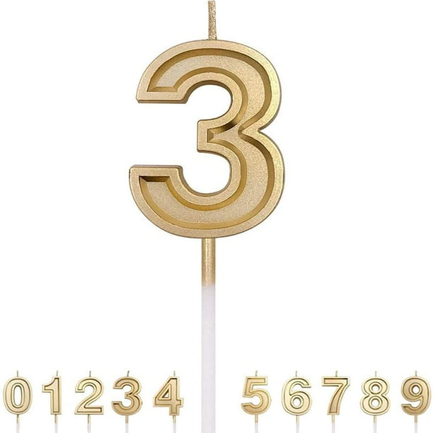 Birthday Candle Numbers Gold Glitter Happy Birthday Numeral For Weddings Reunions Theme Party Perfect Babys Pets Birthday Cake Candle Number 3 Walmart Com Walmart Com