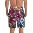 thumbnail image 5 of Cauagu Color Shiny Print Pajama Bottoms for Men Sleep Pajama Shorts Elastic Waistband Sleep Pajama Short Men's PJ Shorts -Small, 5 of 6