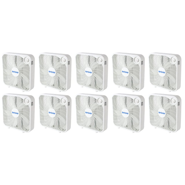 Hurricane Classic 20" Floor Box Fan Powerful and Quiet Cooling, 10 Pack