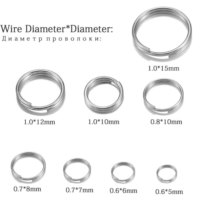 50/100pcs/lot 5-15mm Stainless Steel Open Double Jump Rings for