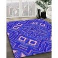 thumbnail image 3 of Ahgly Company Machine Washable Indoor Rectangle Transitional Medium Slate Blue Area Rugs, 2' x 5', 3 of 7