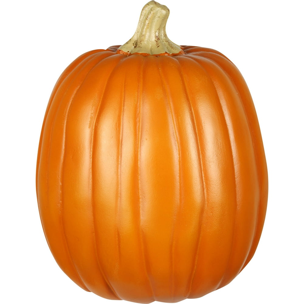 12" Harvest Pumpkin with Natural Stem Halloween Decoration - Walmart