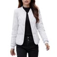 thumbnail image 2 of Zedker Detachable Hood Thermal Winter Coats for Women Casual Stand Collar Long Sleeve Zipper Multi Pockets Puffer Jackets,White,M, 2 of 9