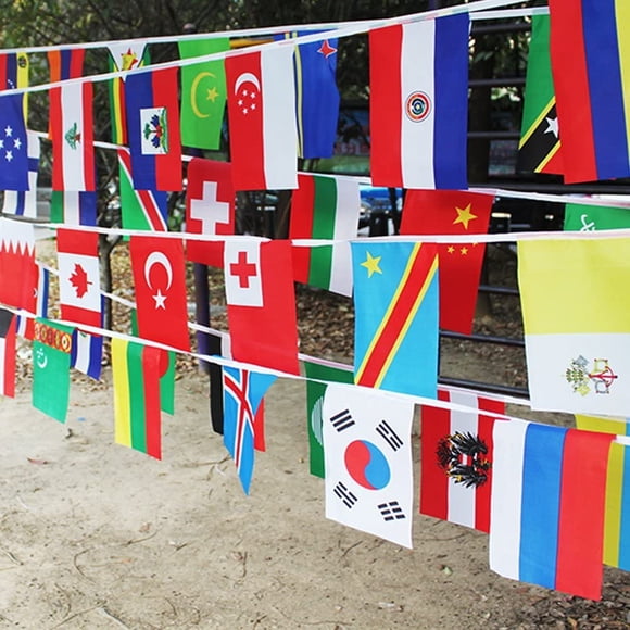 International Flags, 41 Feet 8.2'' x 5.5'' World Flags, 50 Countries Flag Pennant Banner for Bar, Party Decorations, Sports Clubs, Grand Opening, Festival Events Celebration
