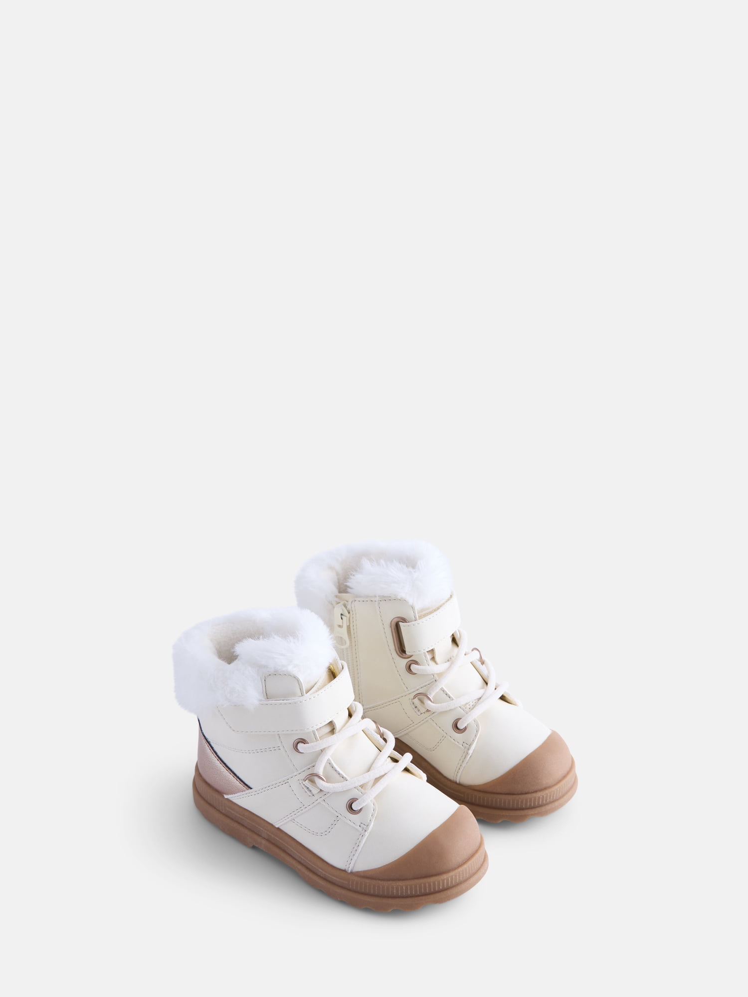 Wonder Nation Baby and Toddler Girls Winter Boots with Faux Fur Lining