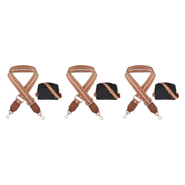 QualitChoice Wear-resistant Shoulder Straps Fine Stitching And No Loose Thread Adjustable Bag Strap Handbag Brown 3Set
