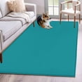 thumbnail image 2 of Teal Large Area Rugs for Bedroom Living Room, Soft Non Slip Carpet Bedside Rug, Turquoise Pure Teal Rectangular Floor Cover Kitchen Accent Rug 2.7'x5' for Dining Room/Office, 2 of 9