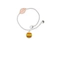 thumbnail image 2 of Delight Jewelry Silvertone Large Optic Yellow Softball - Rose Goldtone Leaf Delicate Bracelet, 6.25+1.75", 2 of 4
