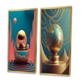 thumbnail image 3 of Designart "Seance of Future Geometry Mastery III" Modern Geometric Framed Wall Art Set Of 2 - Modern Blue Gallery Wall Frame Set For Home Decor, 3 of 6