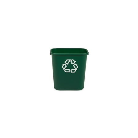 7 gal. Deskside Plastic Rectangular Paper Recycling Container - Green