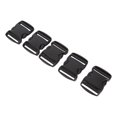 thumbnail image 2 of Black Plastic Dual Adjustable Strap Buckles, Quick Release Buckle, 5Pcs, Replacement for Backpack, DIY Craft, 2 of 8