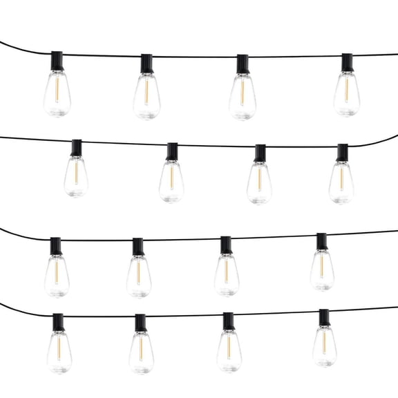 CAFORKP 50FT Outdoor Patio Lights, 15 S14 LED Shatterproof Bulbs Waterproof String