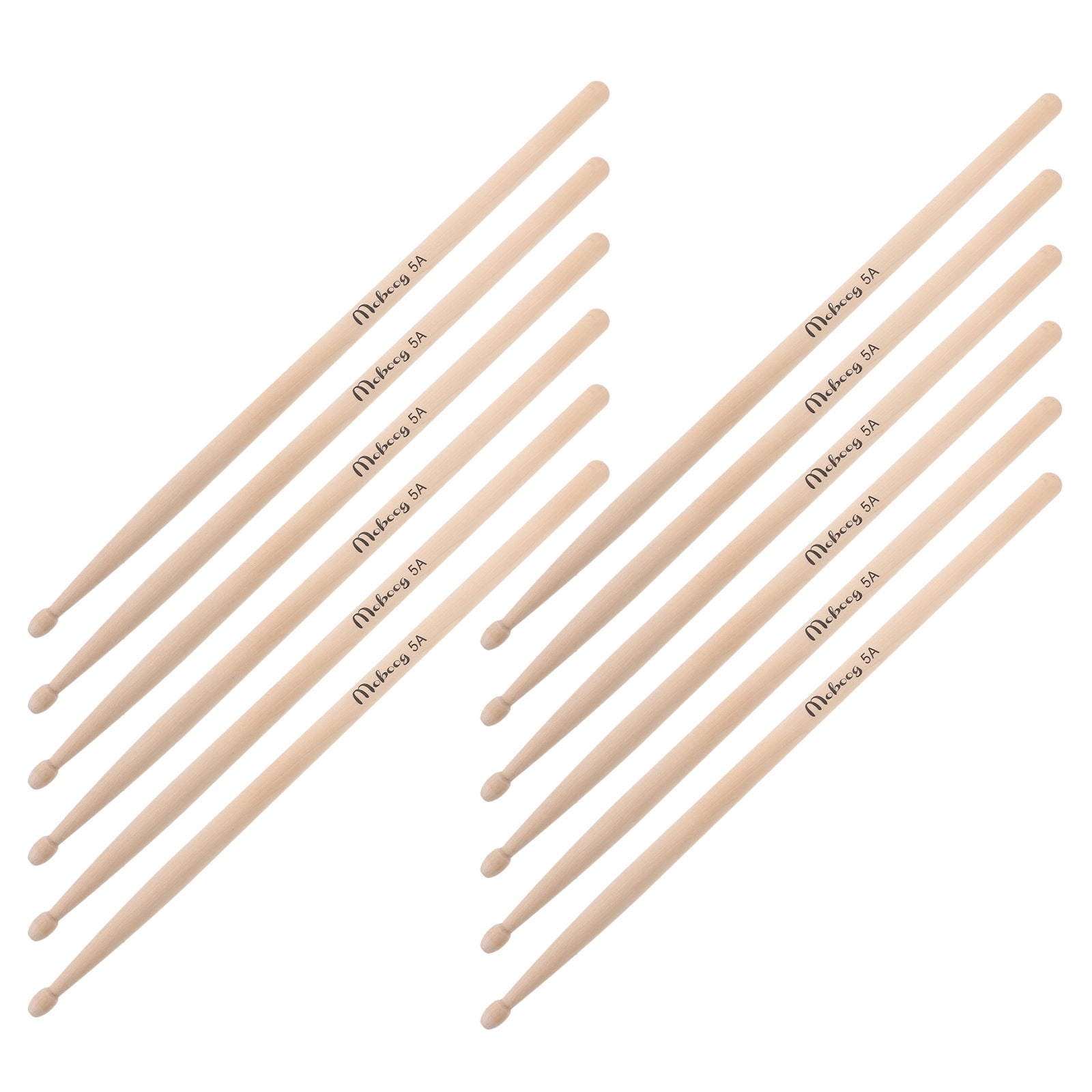 WHAMVOX Maple Wood Drum Sticks for Drummer with Smooth Surface and Durable Design 5A 12 Pieces