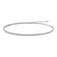 thumbnail image 1 of Women Elegant Shining Rhinestones Choker Necklace Sparking Adjustable Short Necklace Cubic Zirconia-4mm-Silver-Product code 60805, 1 of 5