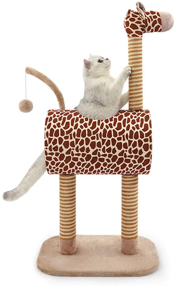 Cat Climbing Frame Giraffe Cat Tree Cat , Cat Scratching Post Condo, Plush Kitten Activity with