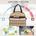 thumbnail image 6 of DouZhe Lunch Bags for Women and Men, Native Boho Retro Ethnic Style Prints Reusable Portable Insulated Cooler Waterproof Lunch Tote Bag for Travel Work Picnic, 6 of 7