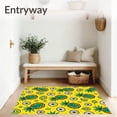 thumbnail image 3 of ODIKA 6'x9' Machine Washable Non-Slip Area Rug, Cheerful Tropical Fruit Cluster with Pineapple and Kiwi Motifs High Traffic Rug with Pad, Yellow, 728751, 3 of 8