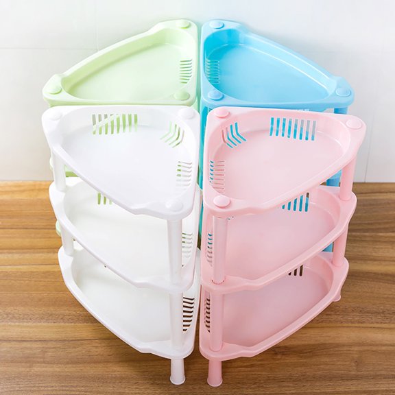 1X Suction Cup Bathroom Shelf 3 Tier Plastic Corner Organizer Bathroom Caddy Shelf Kitchen Storage Rack Holder Home Textile Storage