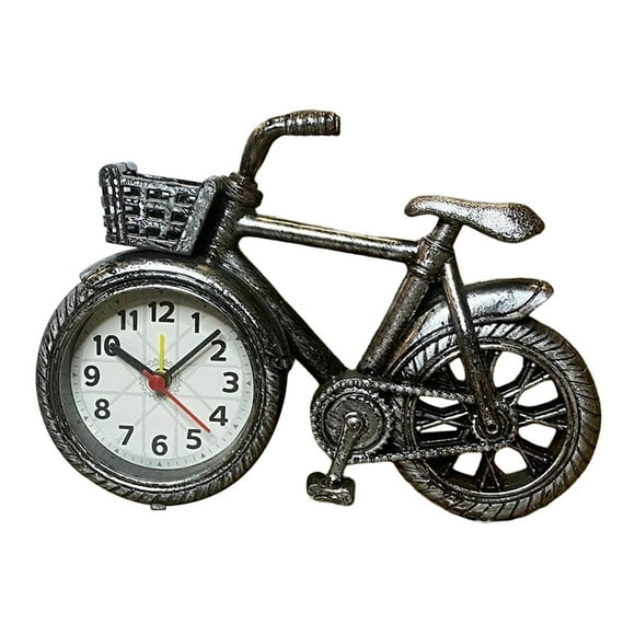 Reloj despertador rústico con números arábigos para mesita de noche, reloj decorativo para escritorio. Plata