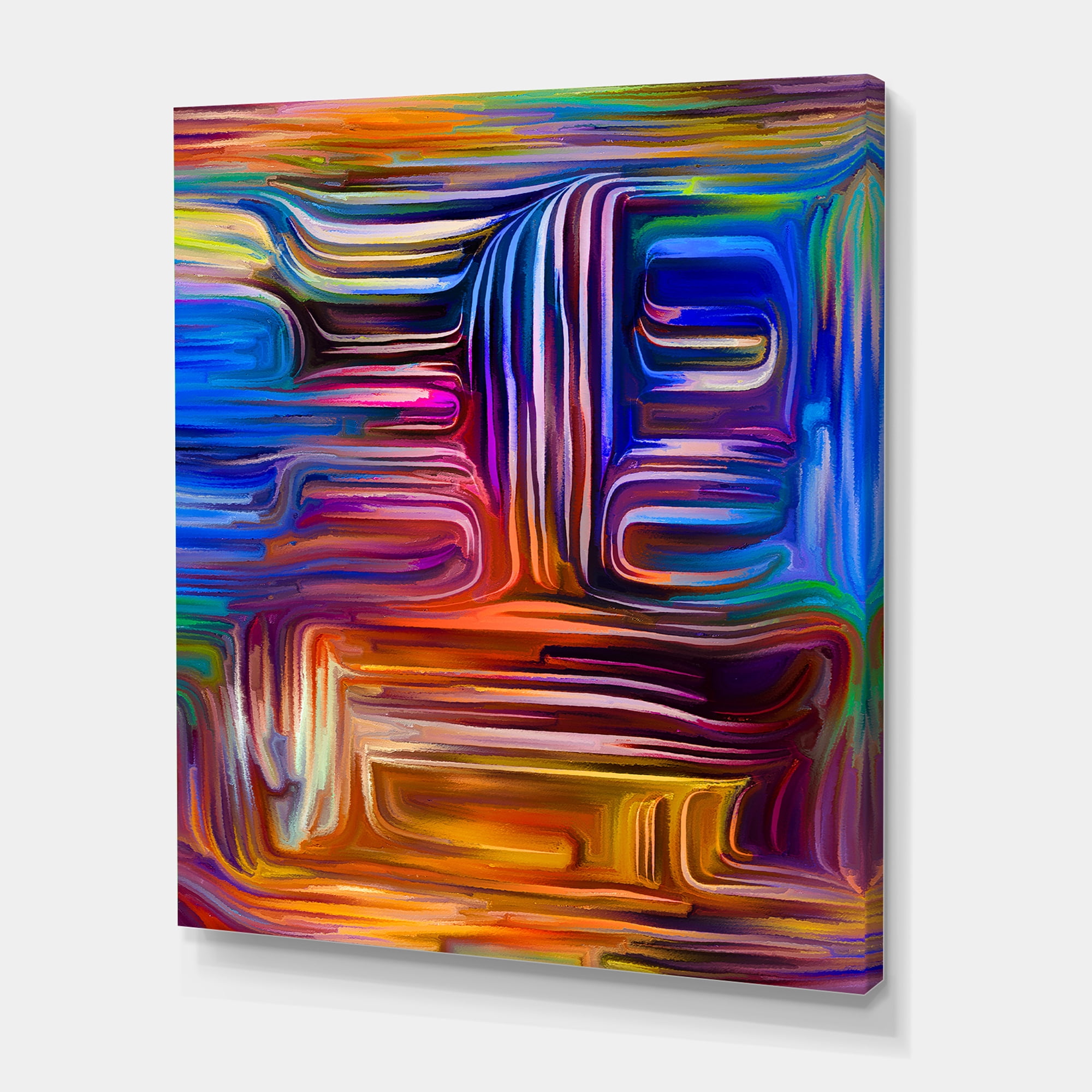 Designart ' Colour Spiral Fusion V ' Modern Canvas Wall Art Print