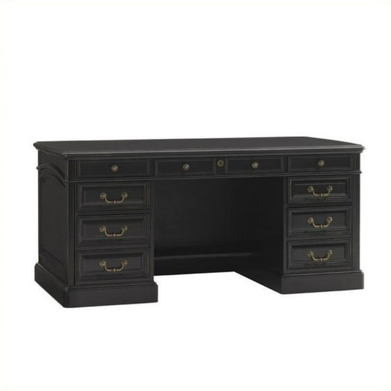Sligh Breckenridge Broadmoor Pedestal Desk In Weathered Black