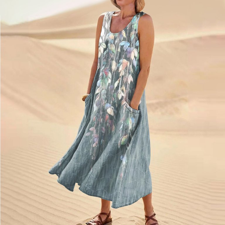 chinese dress ladies Mia Summer Printed Linen Mini Dress, Ivory Multi S / Ivory Multi
