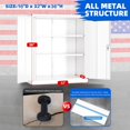 thumbnail image 3 of INTERGREAT Metal Garage Storage Cabinet, 36" Locking Counter Cabinet with 2 Locking Doors and 2 Adjustable Shelves, Small Steel Cabinet for for Home Office, Gym, School(White), 3 of 9