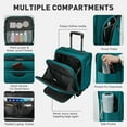 thumbnail image 4 of TIAWOLT 16 Inch Underseat Carry on Luggage With Wheels Softside Lightweight Compact Business Suitcases Travel Bag with Spinner Wheels Airline Approved Luggage for Short Trip,Green, 4 of 10