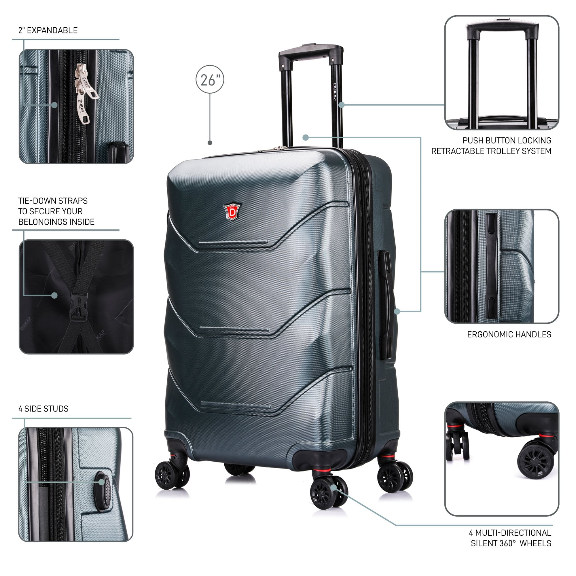DUKAP Zonix 26" Lightweight Hardside Spinner Luggage