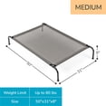 thumbnail image 3 of Pefilos 50" Indoor Basics Cooling Elevated Dog Bed with Metal Frame, Outdoor Pet Bed for Medium Dogs, Gray, 3 of 10