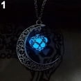 thumbnail image 5 of AYYUFE Moon Hollow Love Heart Glowing Turquoise Necklace Halloweens, 5 of 7