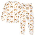 thumbnail image 3 of Pajama Bow Leaves Cute Comfortable Cotton Two-piece Pajama Set, 3 of 7