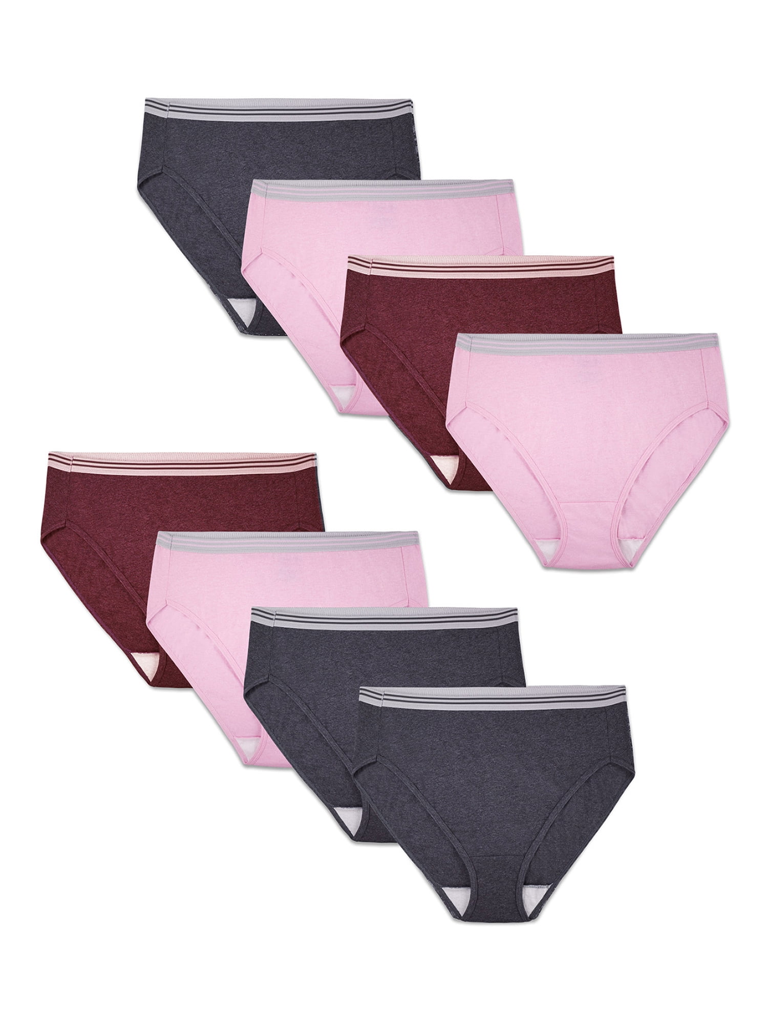 Fit for Me Women's Plus Size HiCut Underwear, 6+2 Bonus Pack, Sizes 1X5X