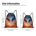 thumbnail image 2 of Wukai Red And Blue Fire Cloud Dragon Drawstring Backpack Bag Sport Gym Sackpack Large Size String Backpack Cinch for Women Men-Small, 2 of 6