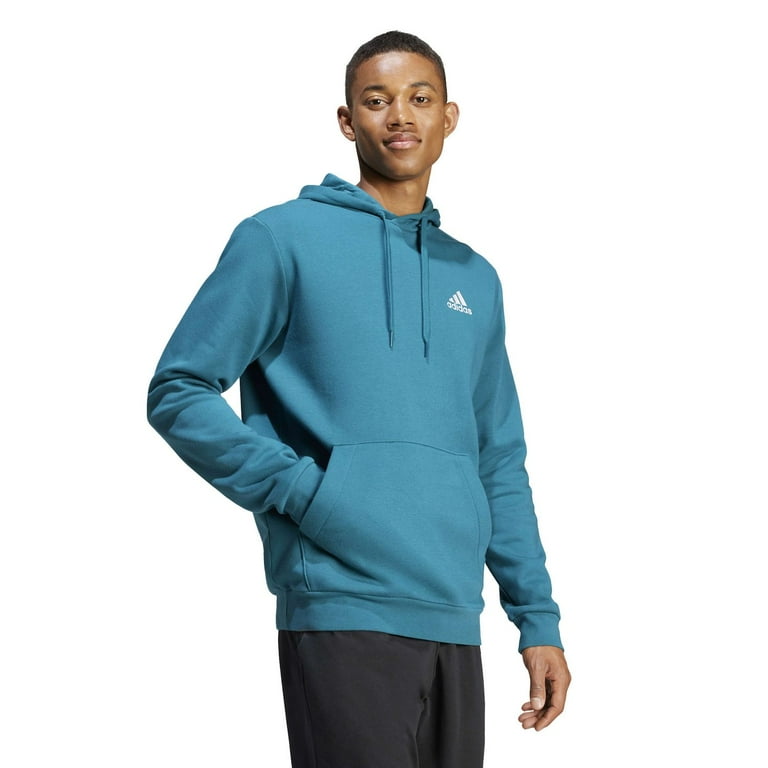 Men's adidas Feel Cozy Pullover Fleece Hoodie Color: Legacy Teal