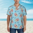 thumbnail image 5 of Uemuo I Am A Fan Popcorn Printed Regular Fit Short Sleeve Casual Hawaiian Shirt for Men,Aloha shirt,Tropical shirt,Floral print shirt,Vacation Beach shirt-3X-Large, 5 of 9