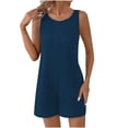 thumbnail image 2 of Gspmoly Shorts de Course pour Femmes, Combishort Décontracté en Coton et Lin Uni à Taille Ample pour Femmes, Shorts de Randonnée pour Femmes, Liquidation d'Été, Bleu P, 2 of 7
