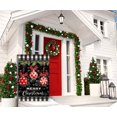 thumbnail image 2 of Feliz Navidad bola pequeña bandera de jardín 12x18 pulgadas Vertical doble cara rojo negro invierno vacaciones al aire libre decoraciones arpillera yarda bandera JAMW Sencillez, 2 of 5