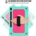 thumbnail image 3 of SOATUTO for Samsung S8 Plus S7 Plus S7 FE 12.4 inch Tab Case with S Pen Holder Kickstand Shoulder Hand Strap Hybrid Kids Friendly Case for Samsung Galaxy S8 Plus / S7 FE SM-T730 T736 - Green+Pink, 3 of 6