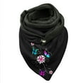 thumbnail image 1 of Women Tie Dye Butterfly Print Cotton Winter Warm Button Up Scarf, 1 of 3