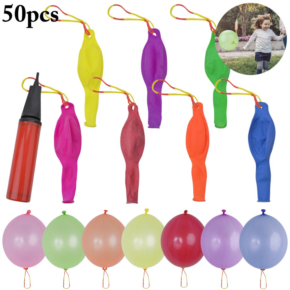 50PCS Punch Balloons Funny Assorted Colors Punching Balloons Punch