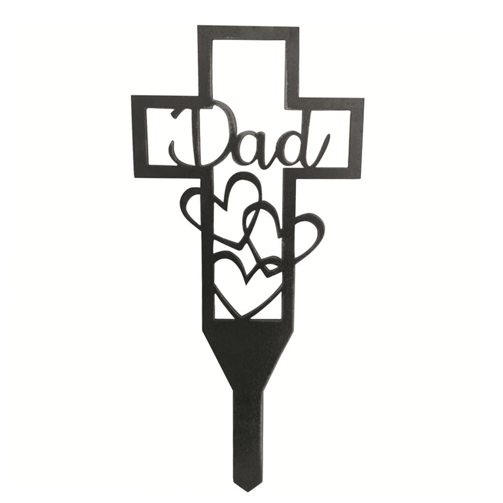 ibaste Memorial Cross for Grave Metal Cemetery Decorations for Grave