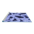 thumbnail image 2 of Ahgly Company Machine Washable Indoor Round Abstract Blue Modern Area Rugs, 4' Round, 2 of 4