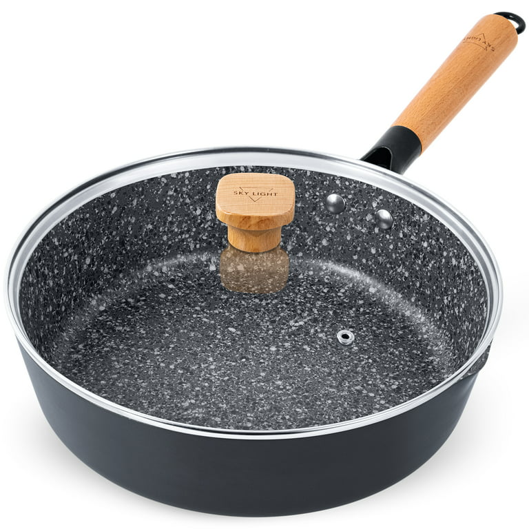  Cyrret Nonstick Deep Frying Pan Skillet with Lid, 10