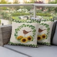 thumbnail image 4 of Spring Sunflower Bird Pillow Covers 2 Pack Eucalyptus Leaves Linen Black Plaid Pillowcase Waterproof Outdoor Throw Pillow Cover for Patio Garden Square Cushion 24”x24”, 4 of 9