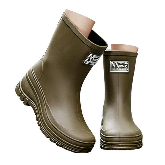 IUJSOY Rain Boots Women Waterproof Garden Shoes Wide Calf Non-Slip Work Shoes Chelsea Boots